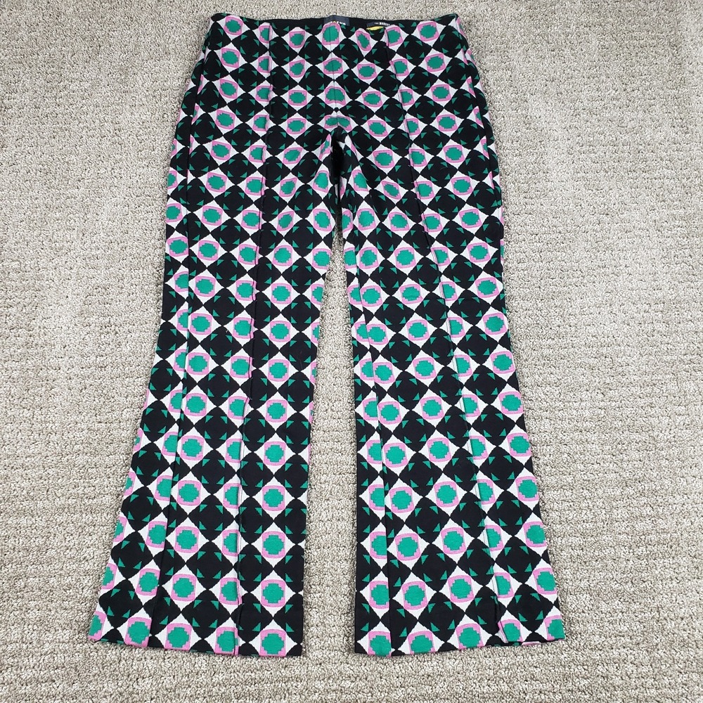 Maeve by Anthropologie Pants Womens S Margot Kick-Flare Cropped Geometric Knit